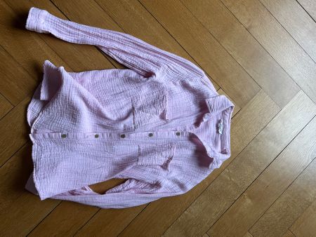 Mousseline Bluse rosa Grösse S