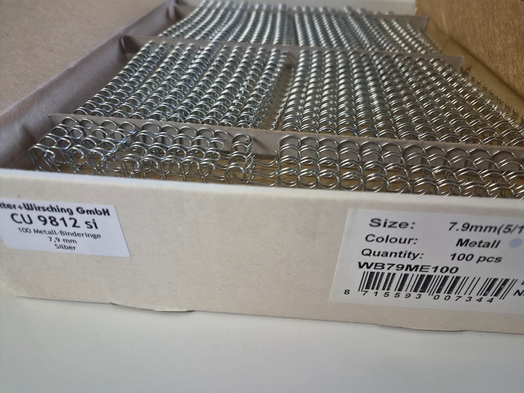 Bindegeräte: Metall Binderinge 7,9 mm für Bindegerät – Neu (gemäss Beschreibung) aus Davos Platz von Canada1995