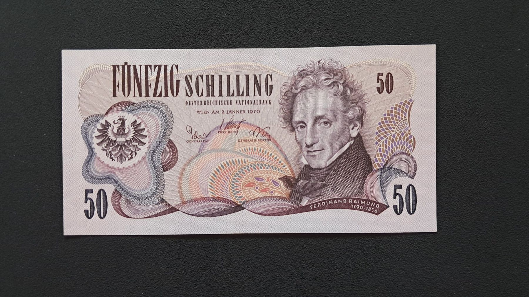 Banknoten: Österreich 50 Schilling 1970 Unc – Neu und originalverpackt aus Lufingen von E-Auktion