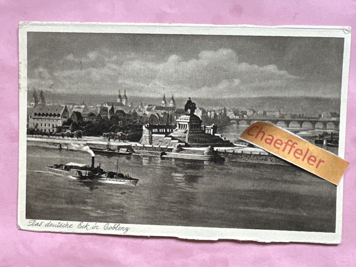 Cartoline postali: 1929 Das deutsche Eck in Coblenz – Usato da Zürich venduto da Chaeffeler