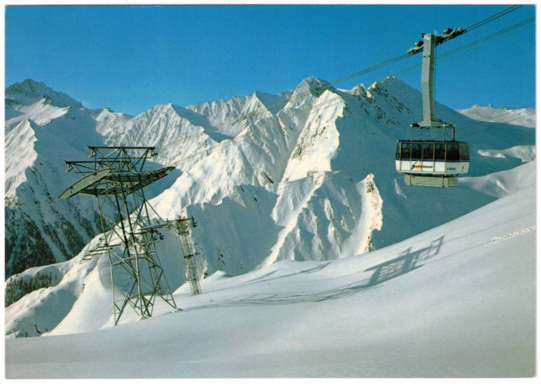 Cartoline postali: Samnaun - Luftseilbahn Ravaisch--Alp Trida – Usato da Binningen venduto da Mountainrider