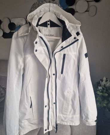 Calvin Klein Herren Übergangsjacke, weiss, Grösse M - NEU