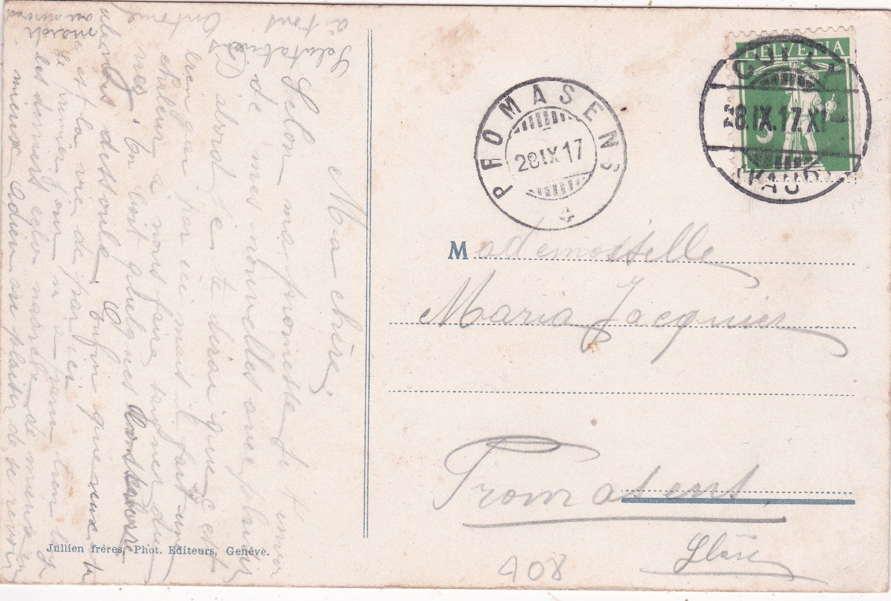 Cartes postales: Montreux 1917 – D'occasion à Herisau par Lisegrat2008 1