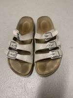 Finken mit Korksohle wie Birkenstock Gr. 37 weiss silber