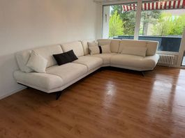Ecksofa Beige Stoff mit Bettfunktion guter Zustand