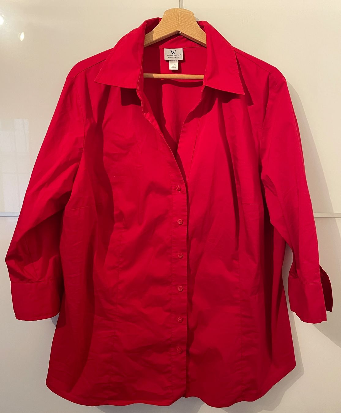 Camicette: Bluse mit 3/4-Ärmel, rot, Grösse 2X – Nuovo (secondo la descrizione) da Gümligen venduto da soleil149