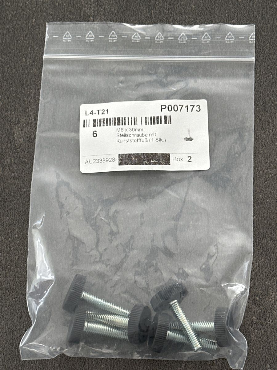 Altri mobili: 6x M6 x 30mm Stellschraube mit Kunststofffuss – Nuovo e nell'imballaggio originale da Affeltrangen venduto da admar