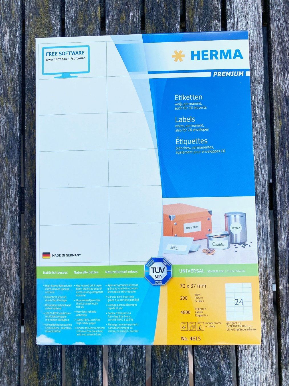 Aufkleber: Herma Etiketten Nummer 4615 – Neu und originalverpackt aus Eschenbach SG von Sums