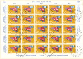 Bogen  1967 Werbemarken EFTA   gestempelt Ersttag