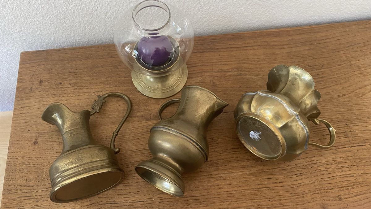 Alle Dekorationen: Messing Kännchen und Kerzenständer Set, Vintage Deko – Gebraucht aus Zürich von hulahup 1