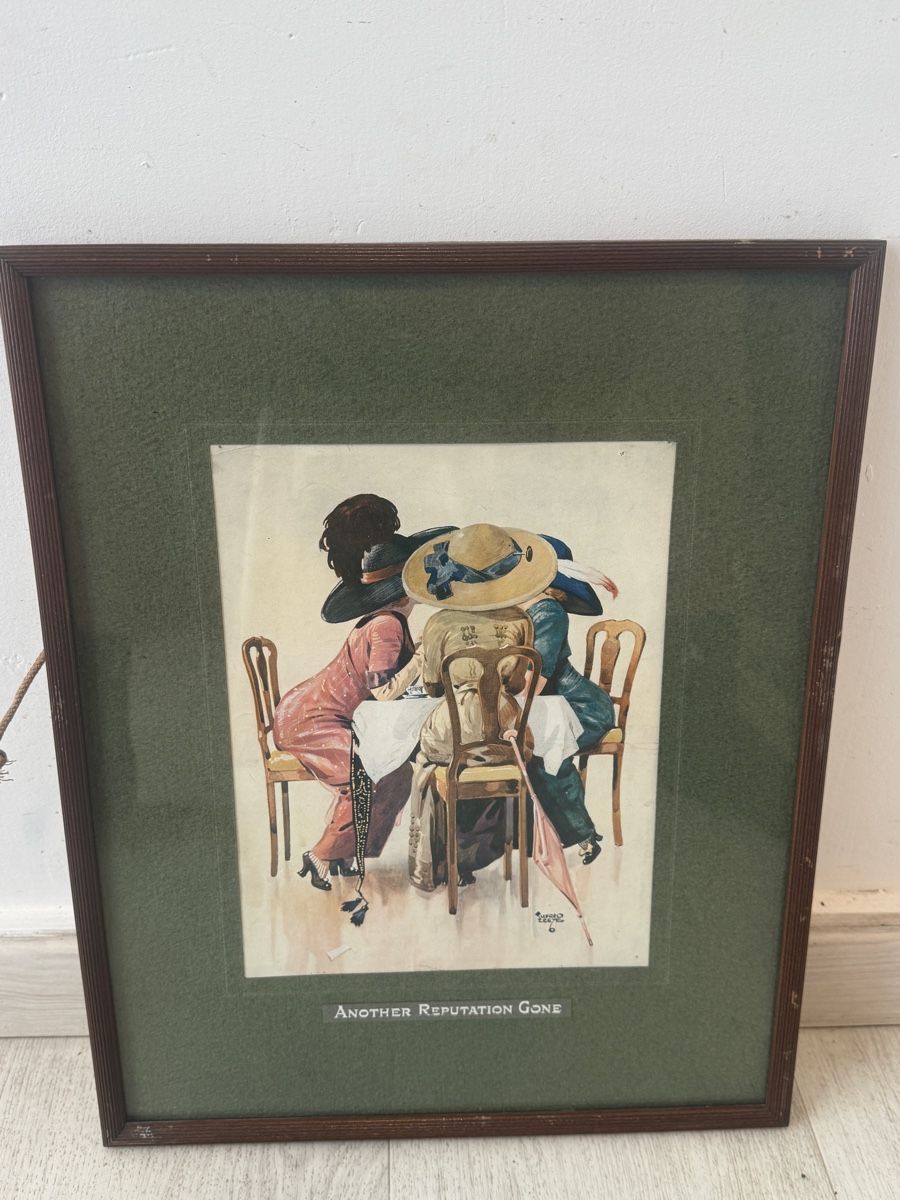 Gemälde: Illustration Vintage "Another Reputation Gone" Sous Verre – Gebraucht aus Erde von CBarts