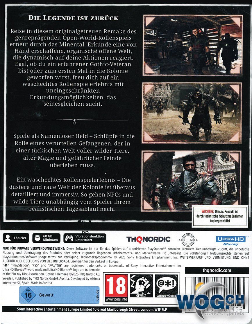Giochi: Gothic Remake Steeledition PS5 neuwertig – Nuovo (secondo la descrizione) da Bütschwil venduto da VanZan 1