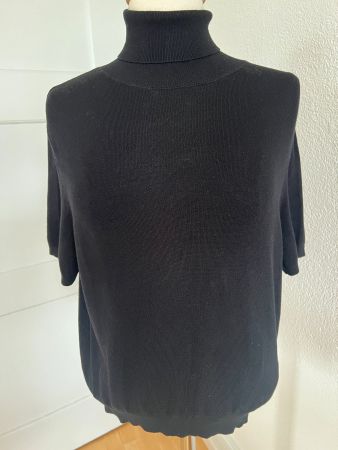 H&M Damen kurzarm Pullover, Gr. M, Schwarz