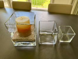 Glasvasen-Set 3-teilig