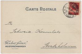 Perfin F.F./M. auf Firmenpostkarte von MEISTERSCHWANDEN
