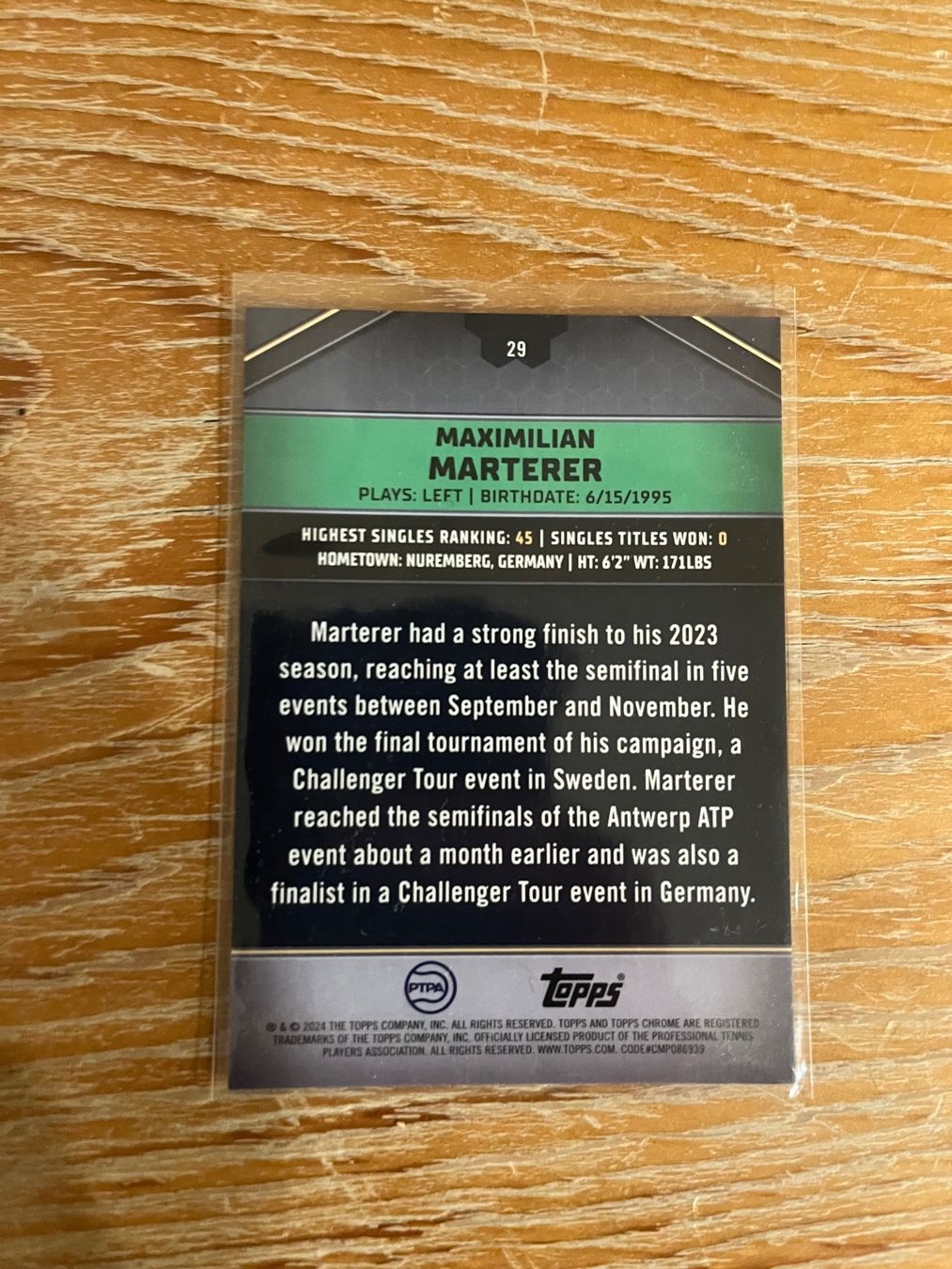 Topps Carte collezionabili: Topps Tennis Maximilian Marterer /10 – Usato da Balzers venduto da jos_6r9r 1