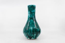 Bauchige, grüne Vase aus Keramik / ca. 21 cm