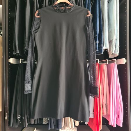 The Kooples Kleid schwarz Mesh Ärmel
