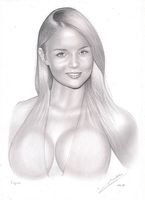 Virginie Efira, portrait sexy a4, réalisé au crayon