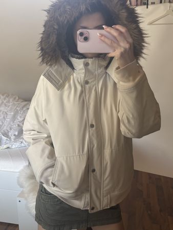 hollister winter jacket with fur hood