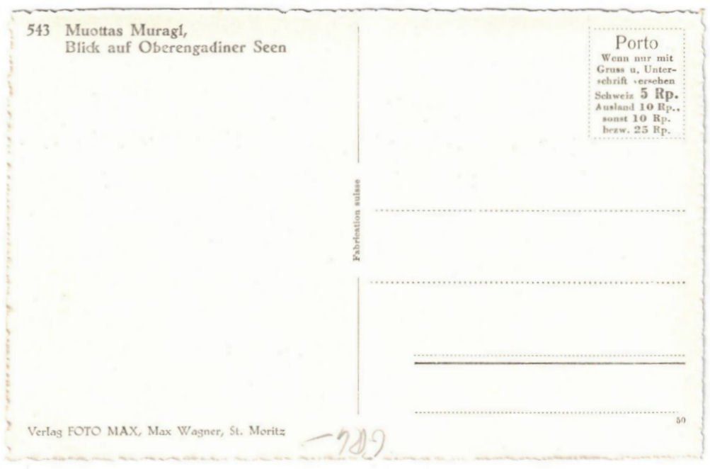 Cartoline postali: St. Moritz - Standseilbahn Muottas Muragl Bergstation – Usato da Binningen venduto da Mountainrider 1