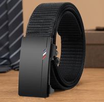 Herren Nylon Gürtel 120cm – Automatik Schnalle Schwarz