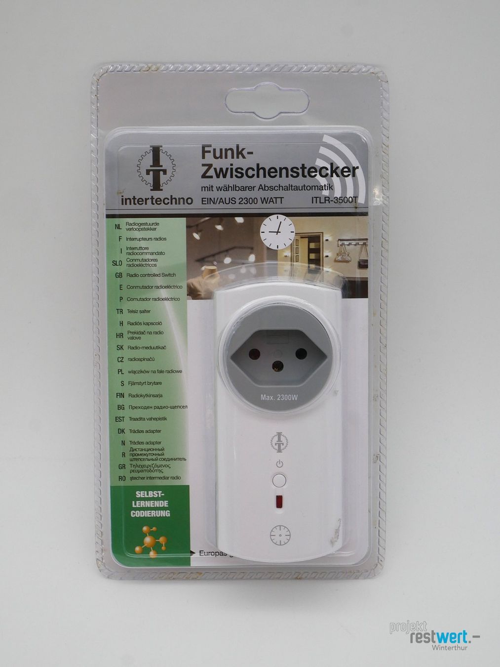 Intertechno Stecker: INTERTECHNO Funkzwischenstecker Typ-J ITLR-3500T – Neu und originalverpackt aus Winterthur von Restwert_Winterthur