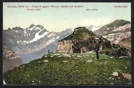 Ebenalp, Panorama mit Altmann, Säntis u