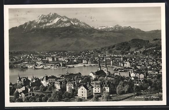 Ansichtskarten: AK Luzern, Luzern und Pilatus, 1930 – Gebraucht aus Berlin von bartko-reher