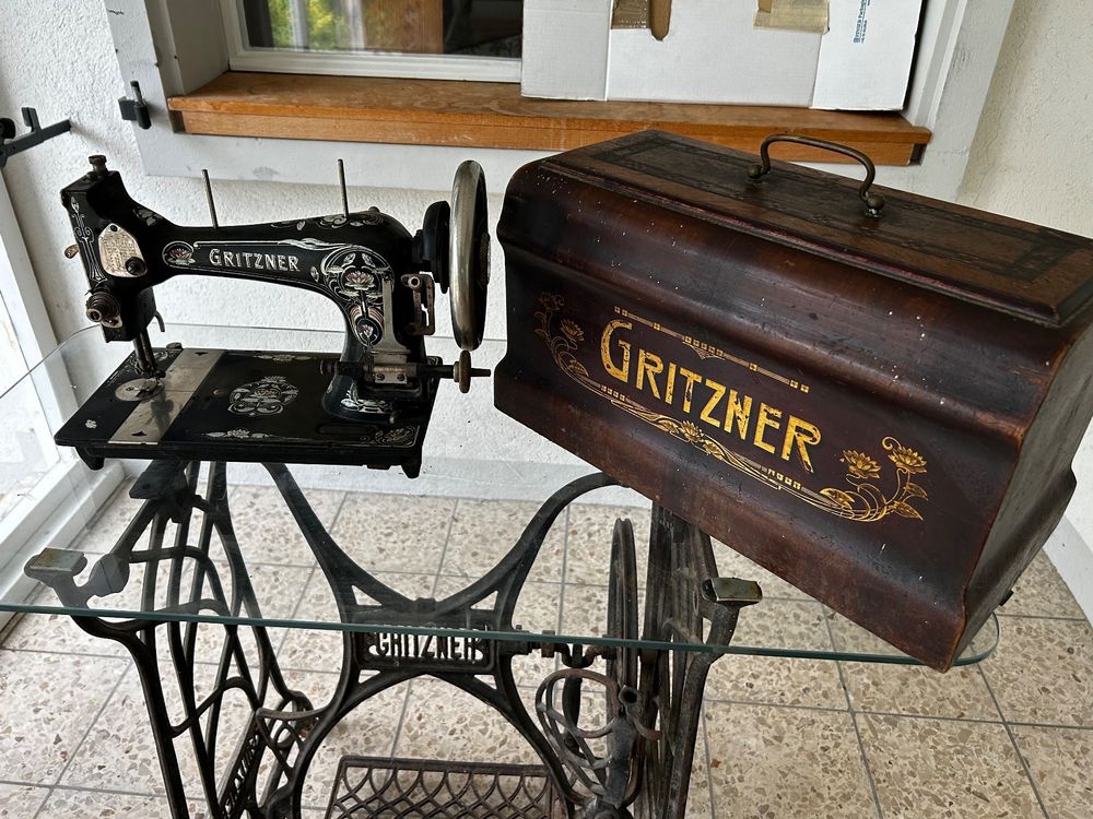 Alte Gritzner Nahmaschine Einfadeln
