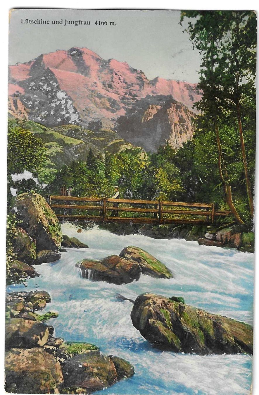 Cartoline postali: Lütschine und Jungfrau 4166 m. – Usato da Kloten venduto da kanschweiz