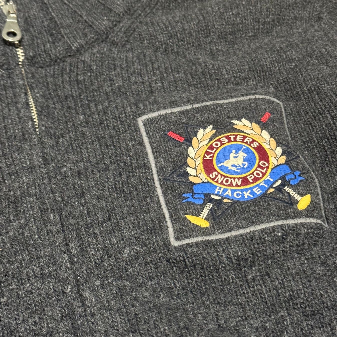 Hackett Giacche: Hackett Klosters snow polo knitted jacket vintage strickjack – Usato da St. Gallen venduto da sourced_limited 1