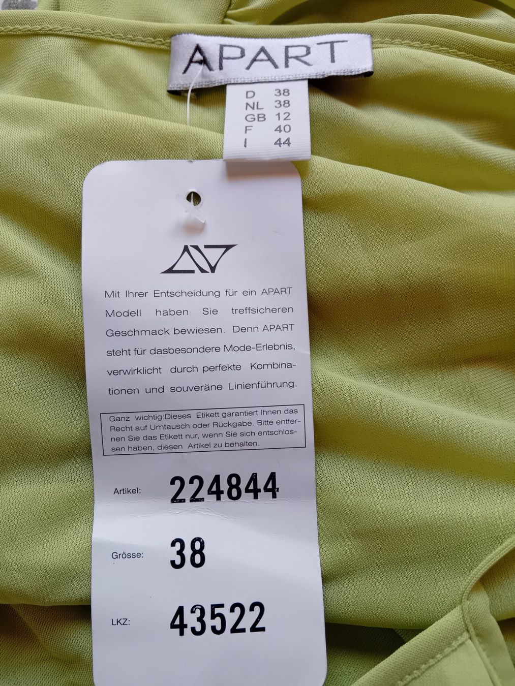 Tops: Trendy Sommertop: Hellgrün, One-Shoulder, Gr. M – Neu und originalverpackt aus Rüthi (Rheintal) von titlis07 3