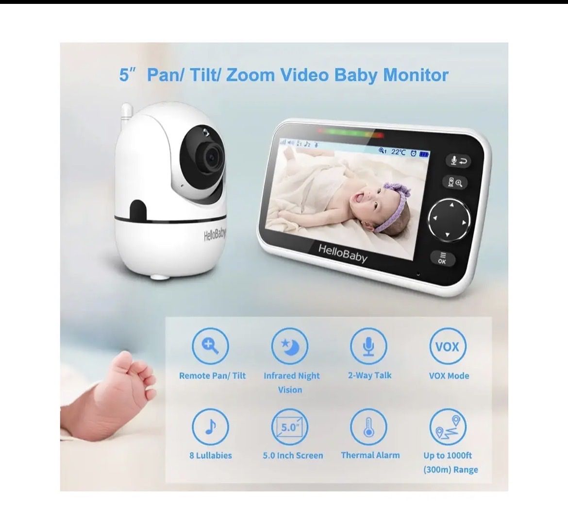Babyphones: Babyphone mit Kamera 5 Zoll Farbdisplay – Neu und originalverpackt aus Winterthur von b-mem 1
