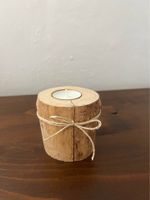 Portacandela in legno con candela inclusa