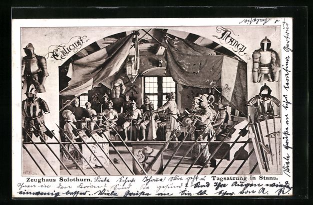 Cartoline postali: Stans, Zeughaus Solothurn, Tagsatzung in – Usato da Berlin venduto da bartko-reher