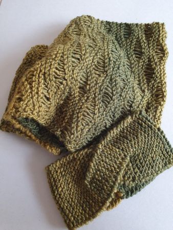 Schal und Stirnband als Set, gestrickt