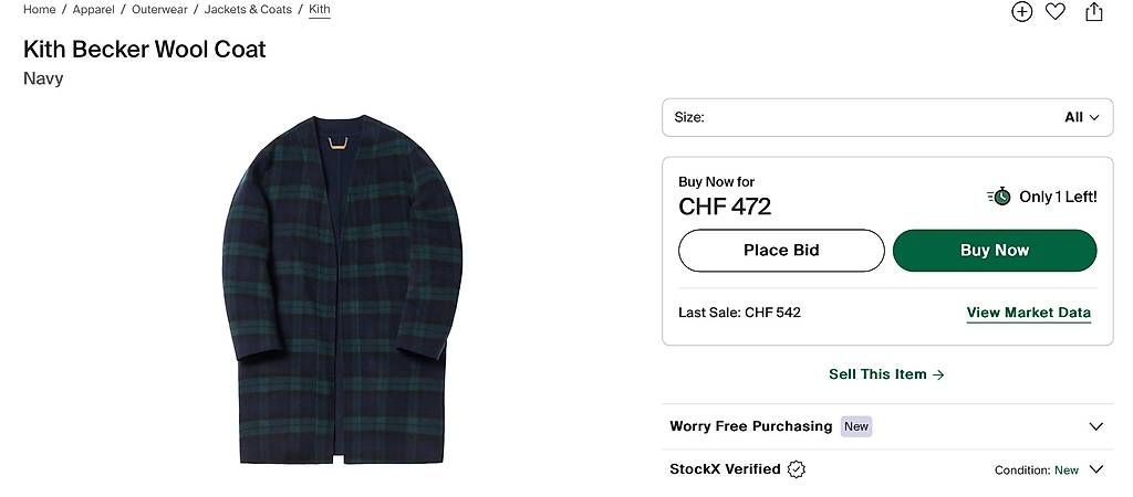 Manteaux: mantel: Kith Becker Wool Coat Navy – D'occasion à Toffen par manimatter