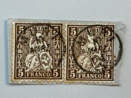 Sitzende Helvetia 5Rp, Stempel MURI