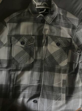 Karojacke Flanell karojacke grau weiss Gr. M Jacke Gr M perf