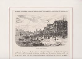 Luzern   -  Hotel National  Quai + Boote  (alte Xylographie)