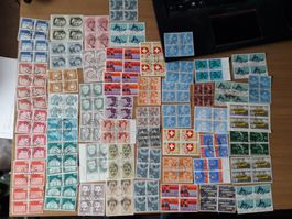 Briefmarken Schweiz  - enormer Stapel 4er-Blöcke gestempelt
