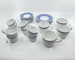 Hutschenreuther Porzellan Service Blau-Weiss 24 Teilig