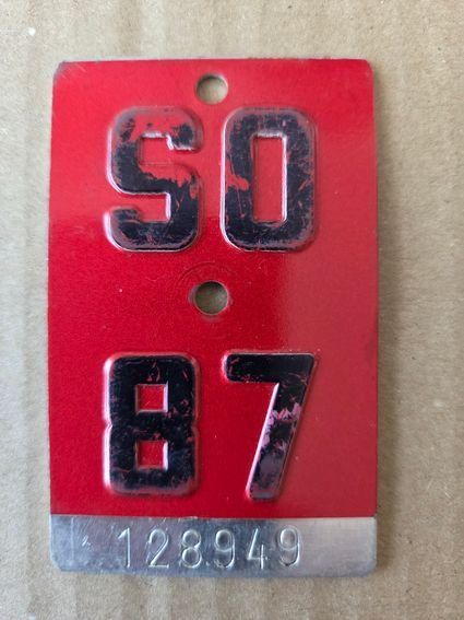 Sachs Ecriteaux: Velonummer SO 87 plaque Velo – D'occasion à Schenkon par Uhu007