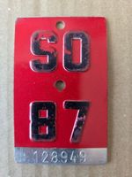 Velonummer SO 87 plaque Velo