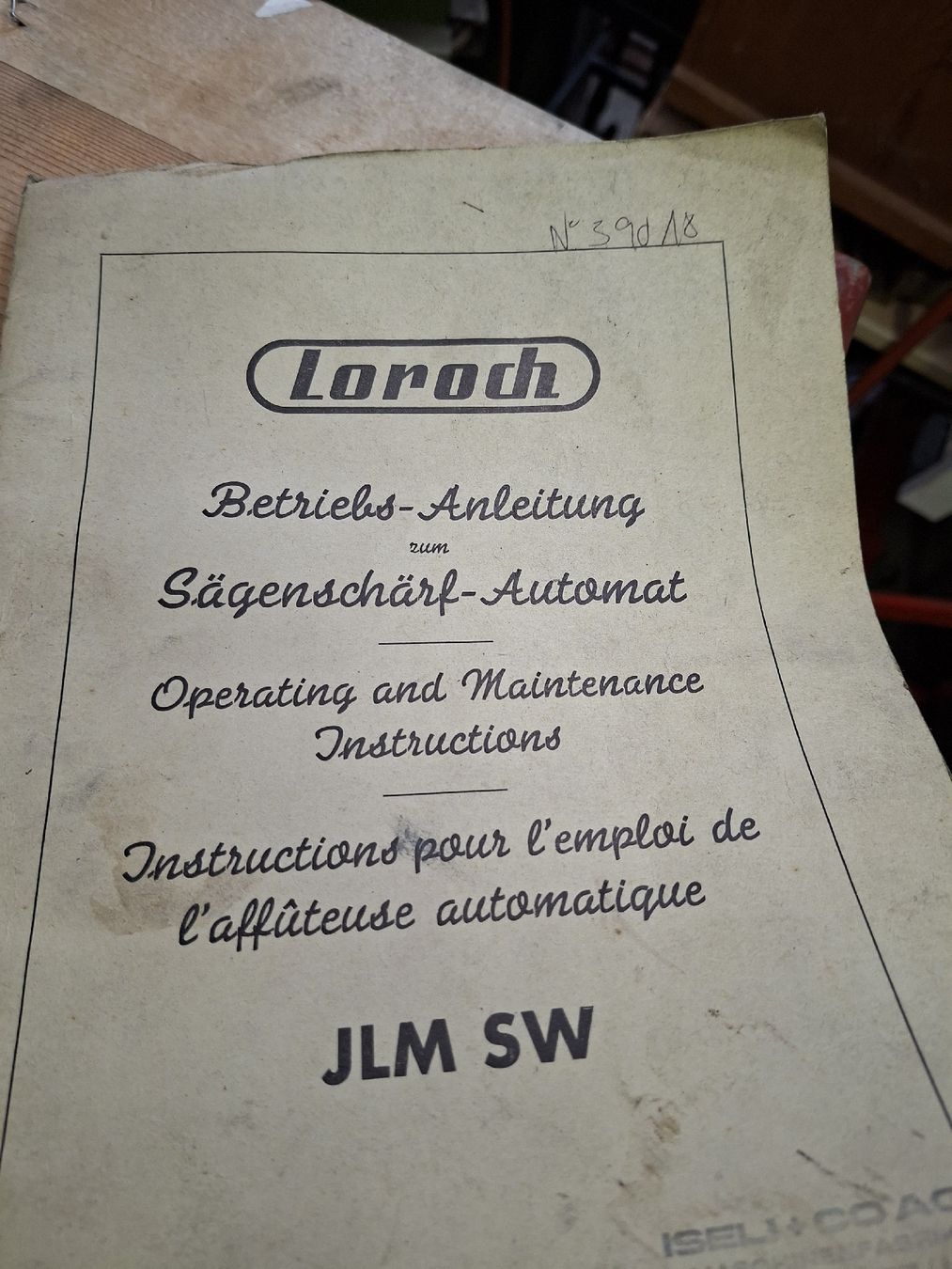 Iseli Smerigliatrici & Lucidatrici: Loroch Sägeschärfautomat JLM SW - Iseli – Usato da Grossdietwil venduto da hufi10 9