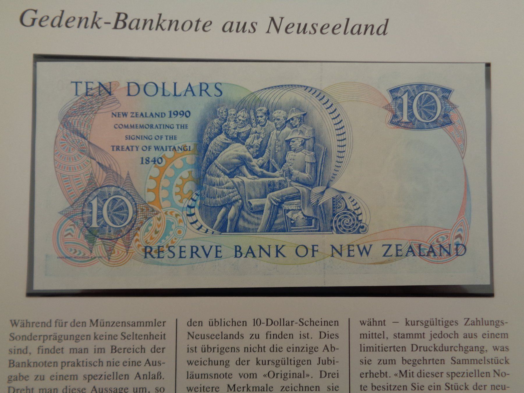 Banconote: Notenbrief- Neuseeland 10 Dollar 1990 – Nuovo (secondo la descrizione) da Chur venduto da omonia 1