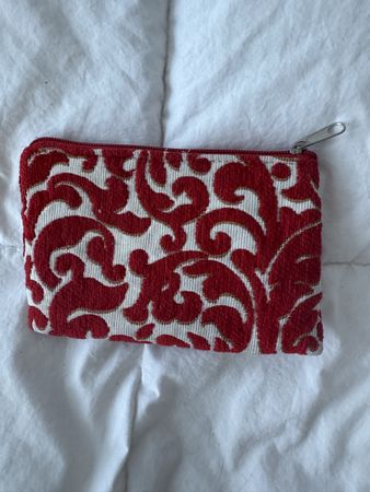 Porte-monnaie vintage rouge et blanc – parfait pour l'été!