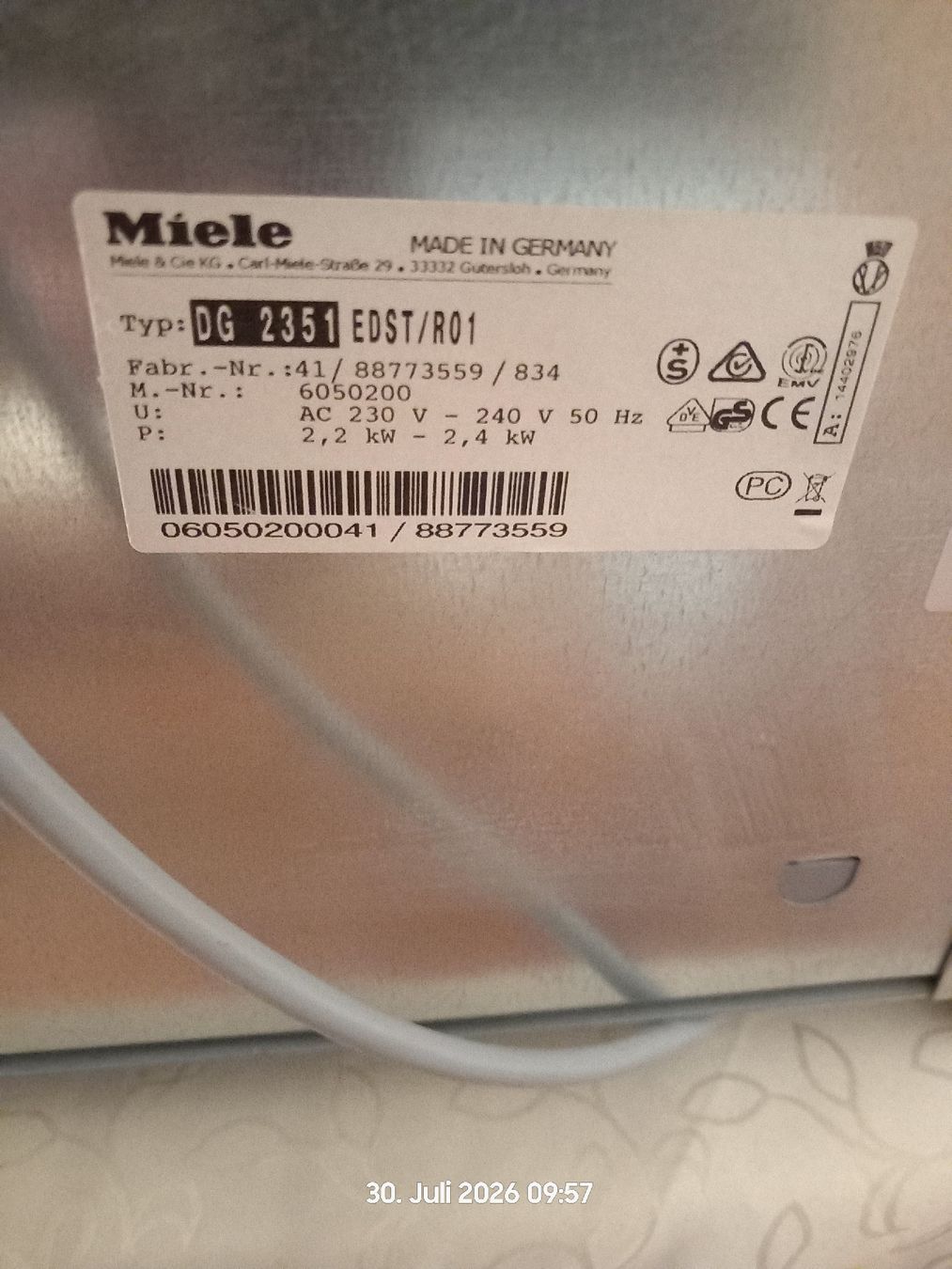 Miele Elettrodomestici da cucina: MIELE DG 2351 Dampfgarer ab 1.00! – Usato da Dulliken venduto da Back_to_Track 3