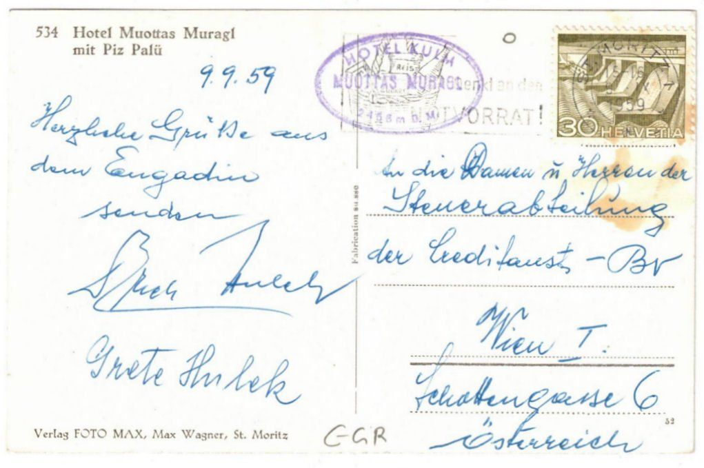 Cartoline postali: St. Moritz - Standseilbahn Muottas Muragl Bergstation – Usato da Binningen venduto da Mountainrider 1